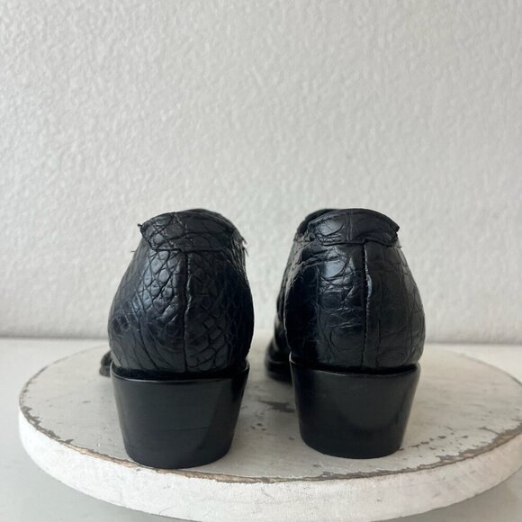 Rod Patrick Womens Pull on Shoes 5C Brown Caiman Exotic Western Boots Loafers - Picture 3 of 11